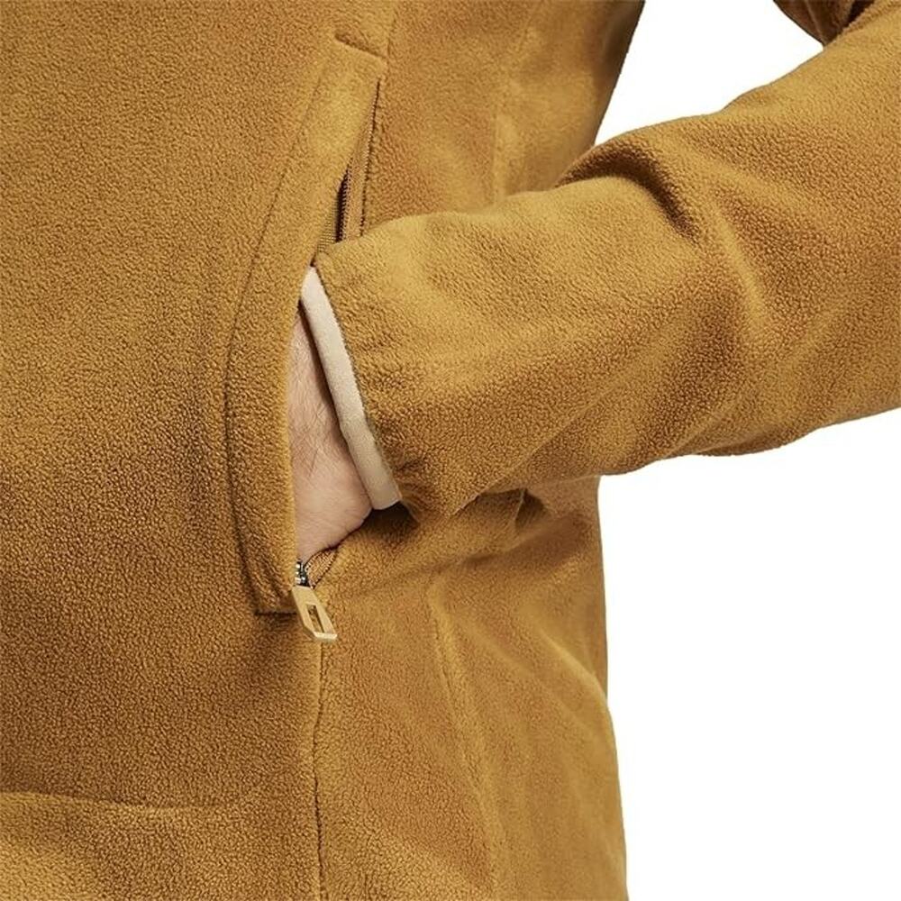 Adidas Terrex Men's Size 2XL Full-Zip Fleece Jacket Tan - Hiking Polarfleece Zip - Picture 4 of 7